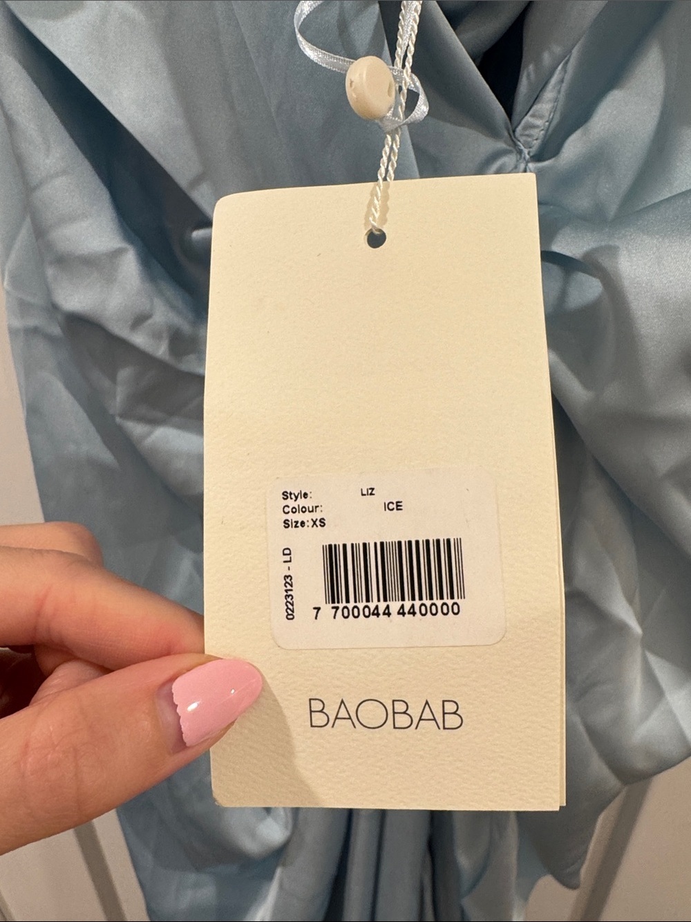 NWT Baobab Liz Dress, Retails for $300, Blue Ice, Size XS - Picture 9 of 9